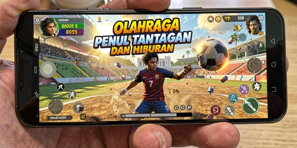 Tampilan gameplay seru dalam olahraga penuh aksi di 8055.