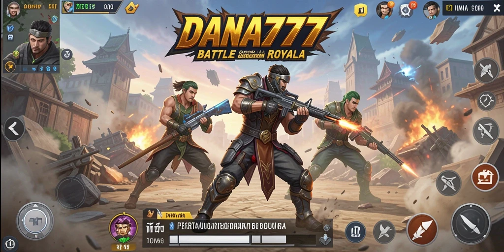 Tangkapan layar permainan DANA777 dengan aksi seru Battle Royale.