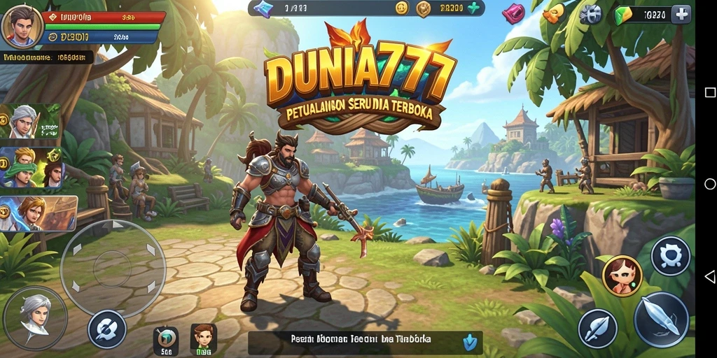 Screenshot gameplay Open World DUNIA777 yang menimmati dunia luas.
