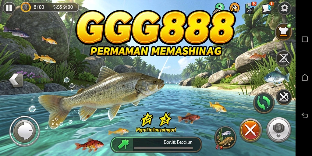 Screenshot gameplay GGG888 yang menampilkan pengalaman memancing seru.