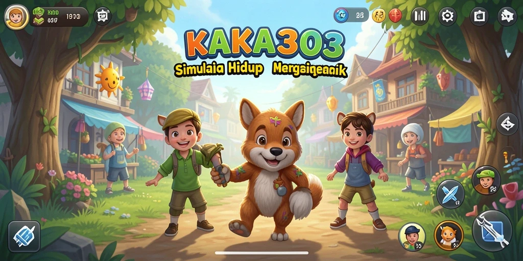 Tampilan gameplay KAKA303 yang menampilkan simulasi kehidupan yang menarik.