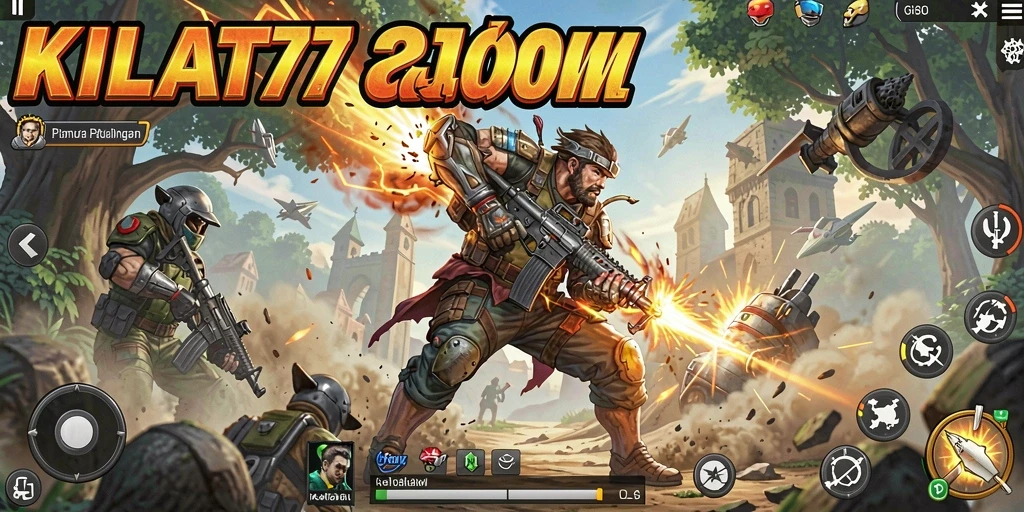 Tampilan gameplay mendebarkan dari KILAT77 dalam mode Action.