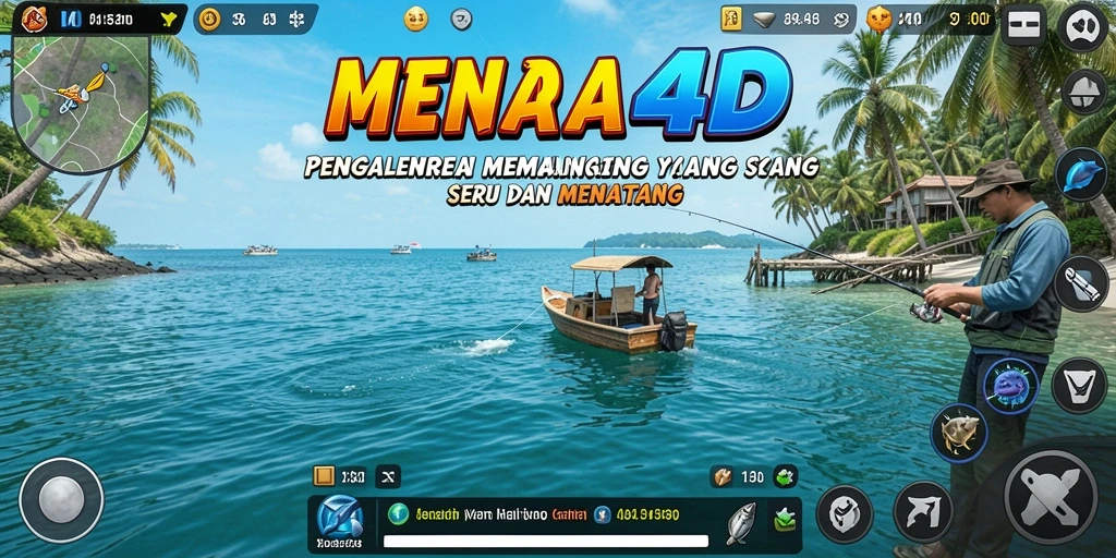 Tangkapan ikan yang memukau di MENARA4D dengan latar belakang indah.