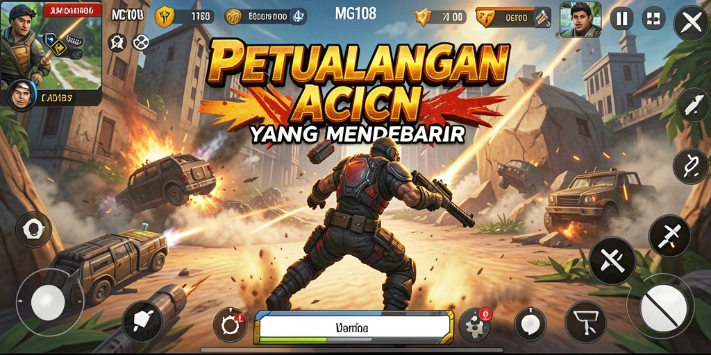 Tampilan gameplay seru dan mendebarkan dari MG108.