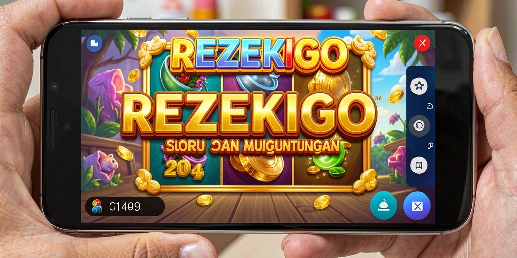 Screenshot gameplay menarik dari REZEKIGO saat memutar gulungan slot.