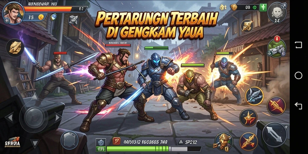 Tangkapan layar menunjukkan duel mendebarkan antar karakter dalam SP212.