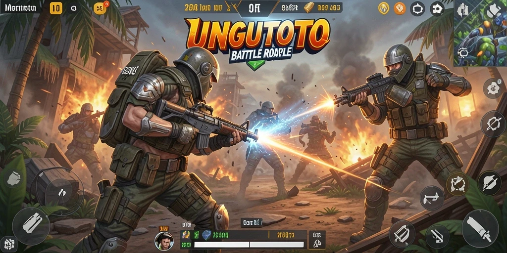 Tampilan mendebarkan dari gameplay UNGUTOTO dalam pertempuran sengit.